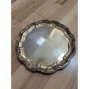 EPCA Silverplate by Poole Round Serving Tray Silver